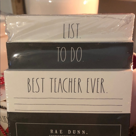 Rae Dunn LIST. TO DO. BEST TEACHER EVER. Notepad Set of 3 - Picture 2 of 10